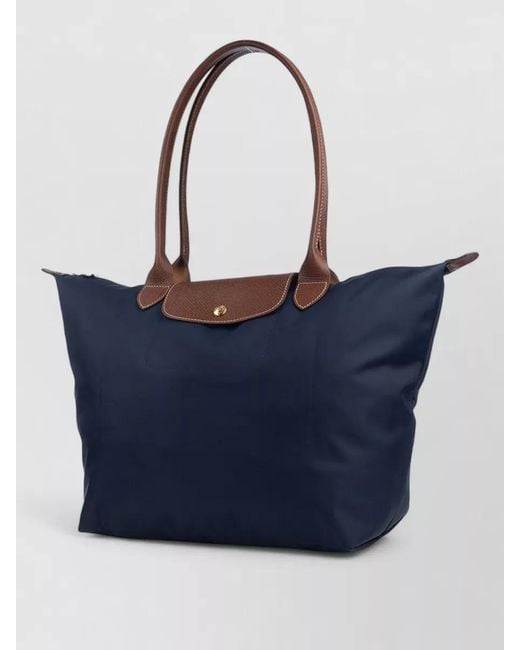 Longchamp Blue Shoulder Bag Dual Top Handle Design