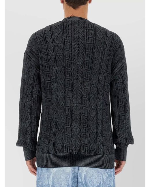Versace Blue Slim-Fit Cotton Jumper for men