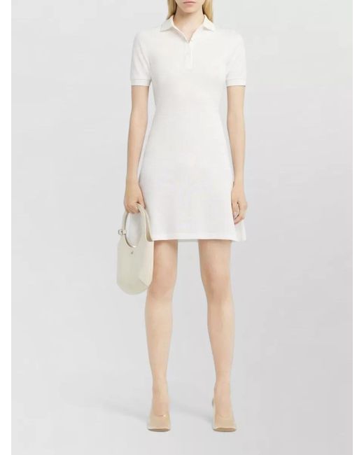 Courreges White Short-Sleeve Polo Knee-Length Dress
