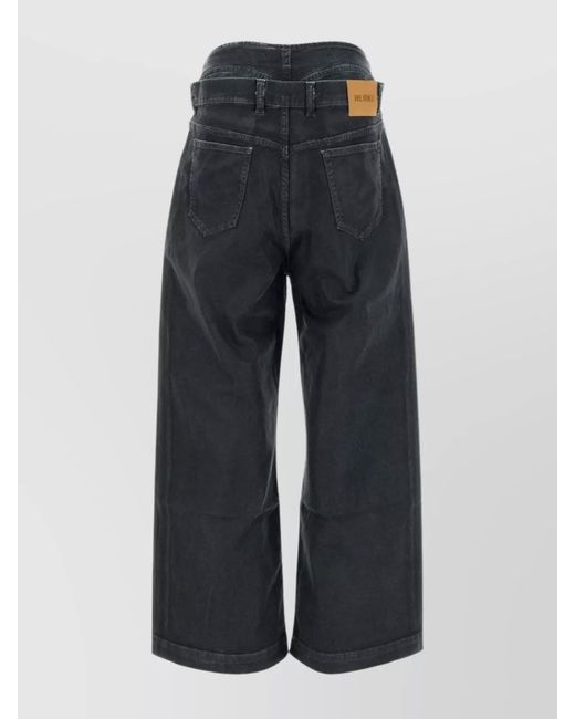 The Attico Blue Denim Wide-Leg Trousers
