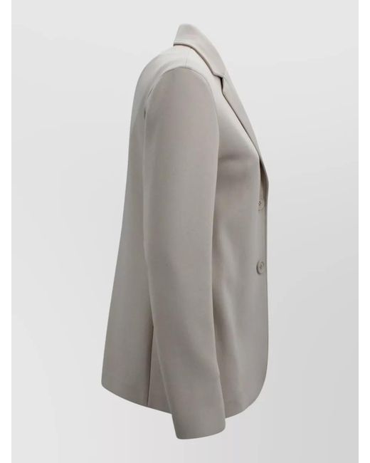 Max Mara Gray Single Breast Wool Straight Line Jacket