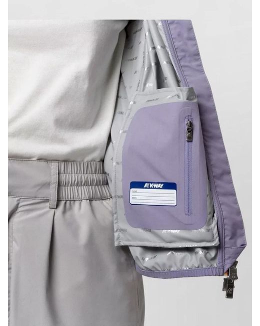 K-Way Purple Hooded Jackets Elastic Cuffs Lightweight Pockets