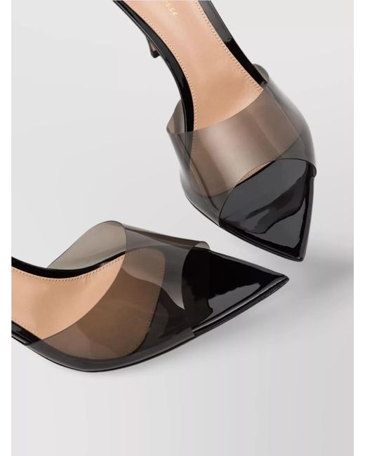 Gianvito Rossi Black Plexiglass Pointed-Toe Sandals