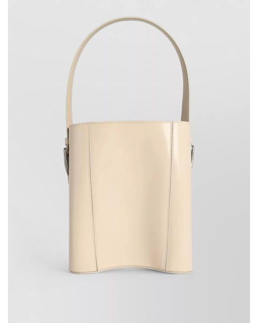 Coperni White Ergonomic Leather Bucket Bag Adjustable Strap