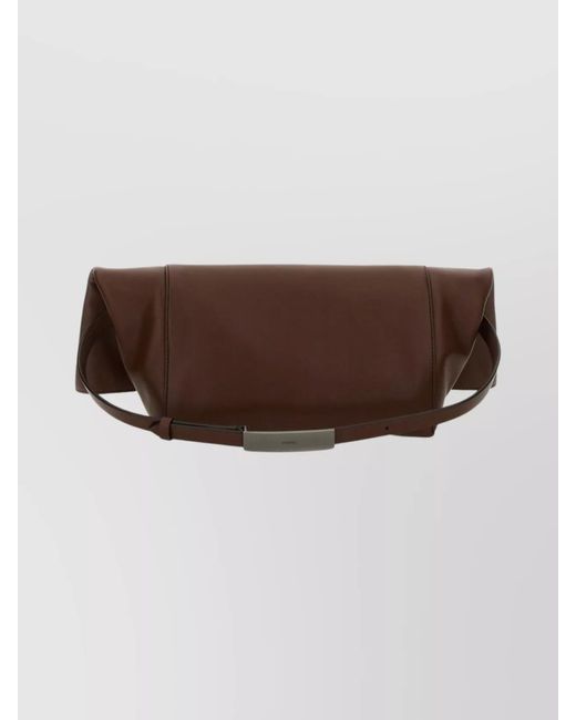 Max Mara Brown Leather Clutch Bag