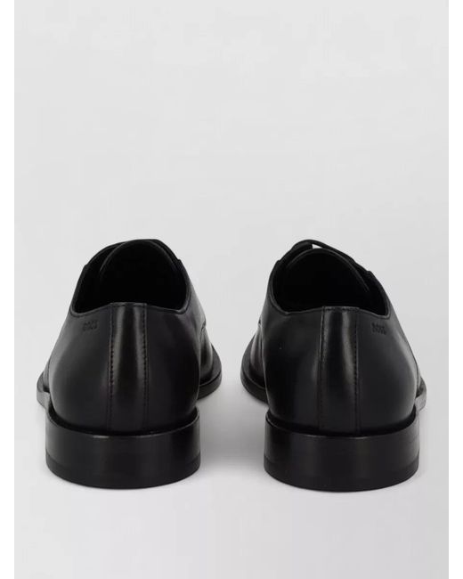 Boss Black Leather Derby Shoes for men