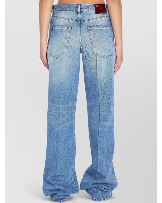 Gucci Blue Denim Mid-Rise Flared Trousers