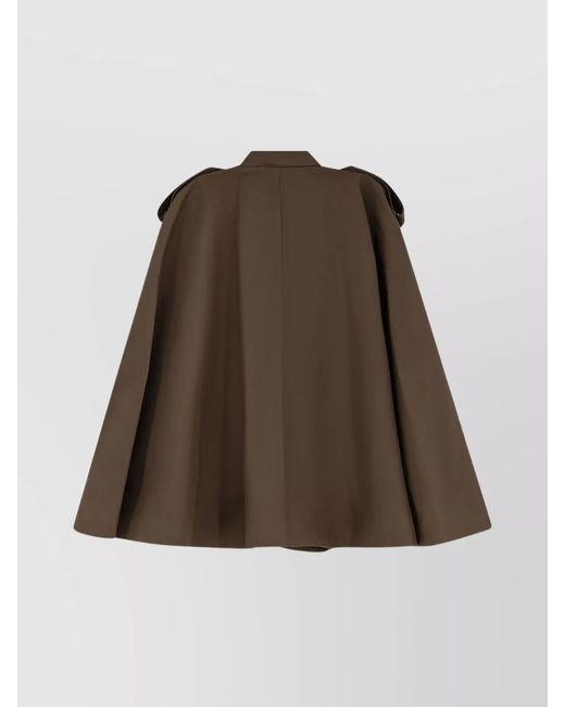 Burberry Brown Cotton Double-Breasted Cape