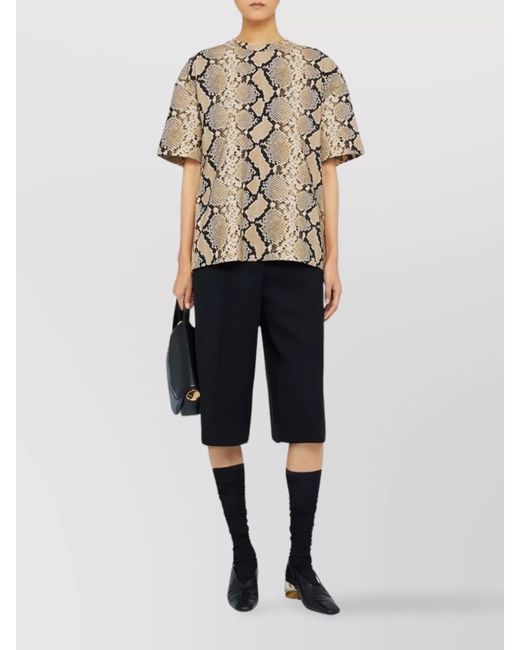 Jil Sander Natural Cotton Oversized Animal-Print T-Shirt