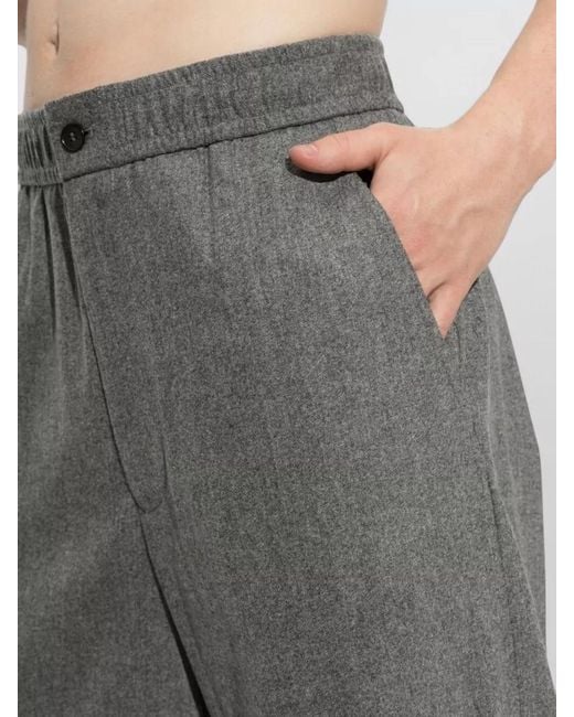 Giorgio Armani Gray Straight Leg Pants Back And Side Pockets for men