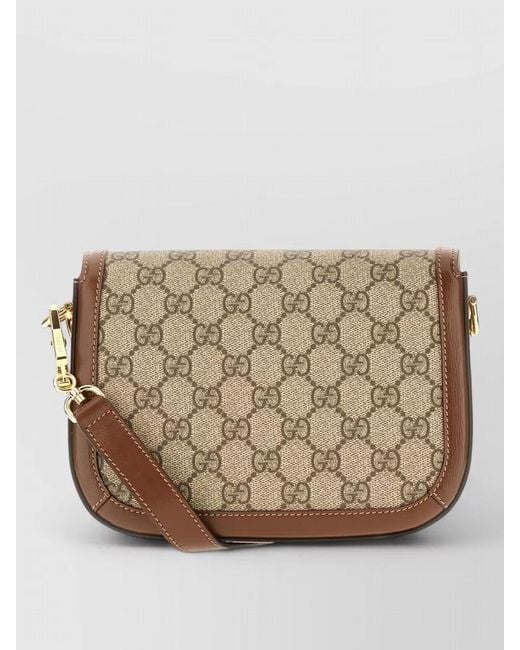 Gucci Brown Gg Supreme Mini Horsebit 1995 Crossbody Bag