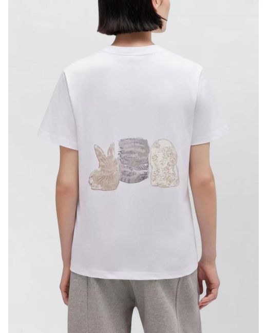 Ganni White Organic Cotton Printed T-Shirt