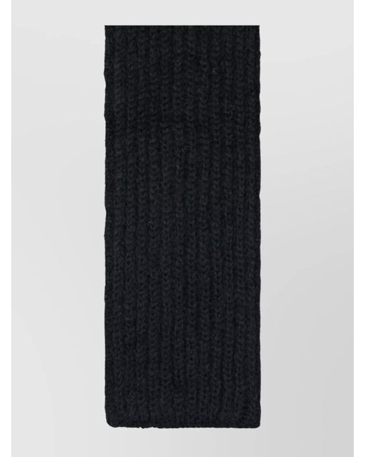 Jil Sander Black Mohair Wool Scarf for men