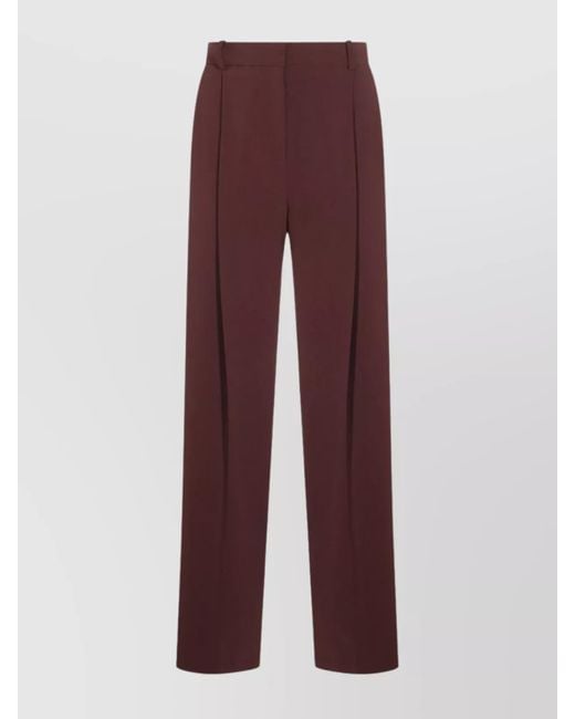 Elisabetta Franchi Purple Trousers With Front Pleats And Belt Loops