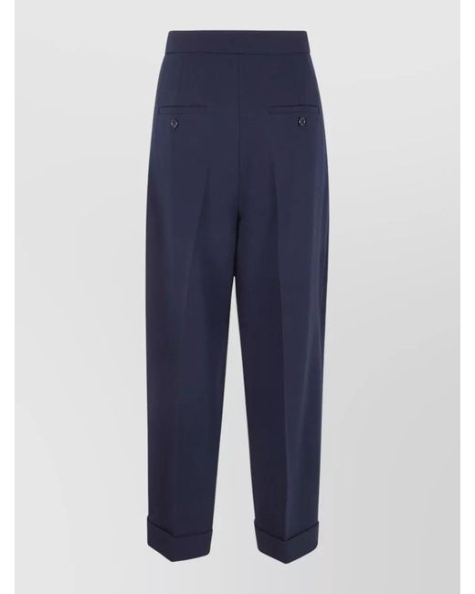 Max Mara Blue Virgin Wool Tailored Trousers