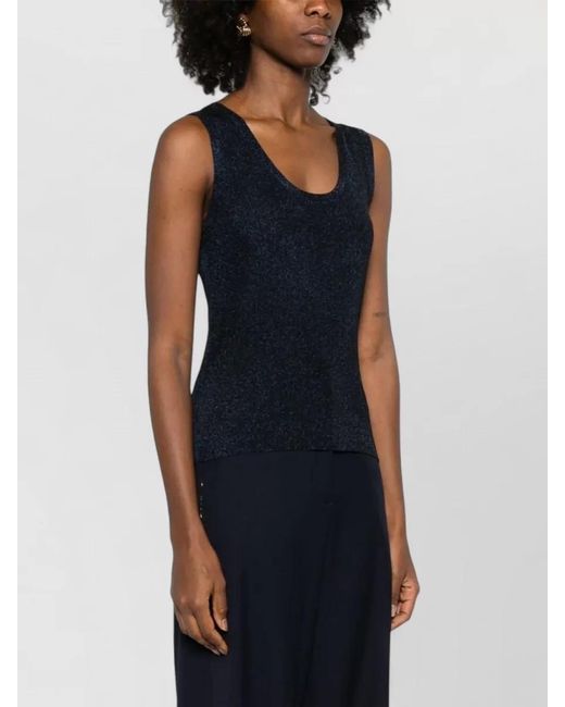 Fabiana Filippi Blue Sleeveless Scoop Neck Tank Top