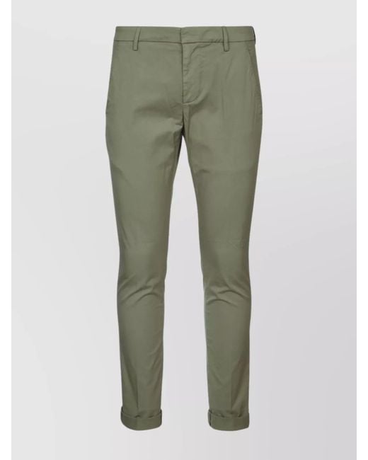 Dondup Green Rolled Cuffs Trousers Pockets for men