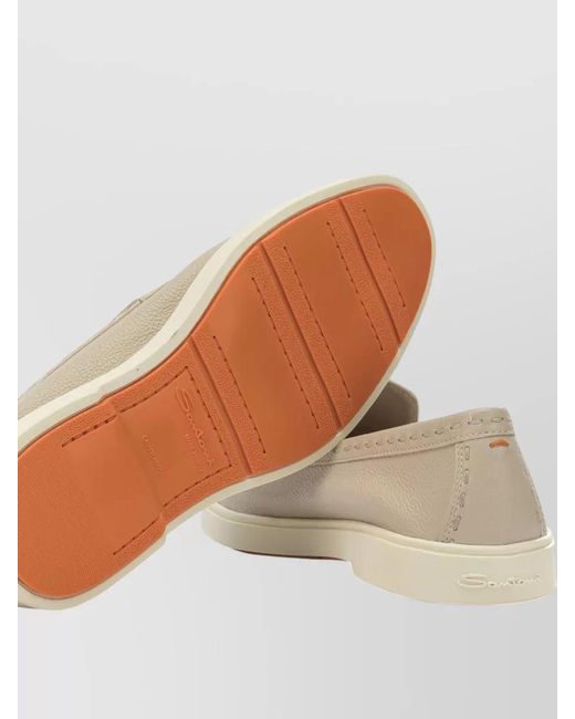 Santoni Natural Leather Loafers