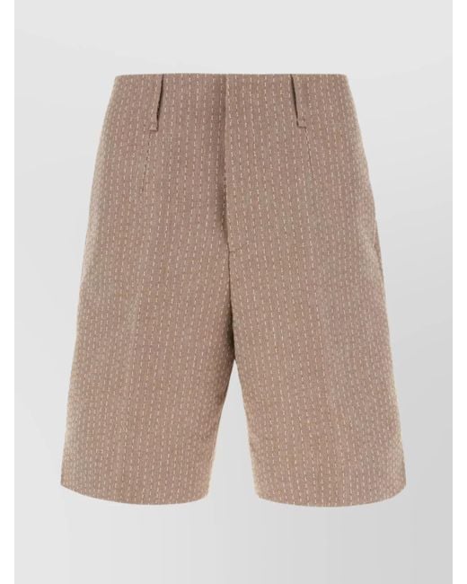 Fendi Natural Wool Tailored Bermuda Shorts for men