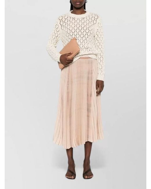 Fabiana Filippi Natural Open-Knit Crewneck Jumper