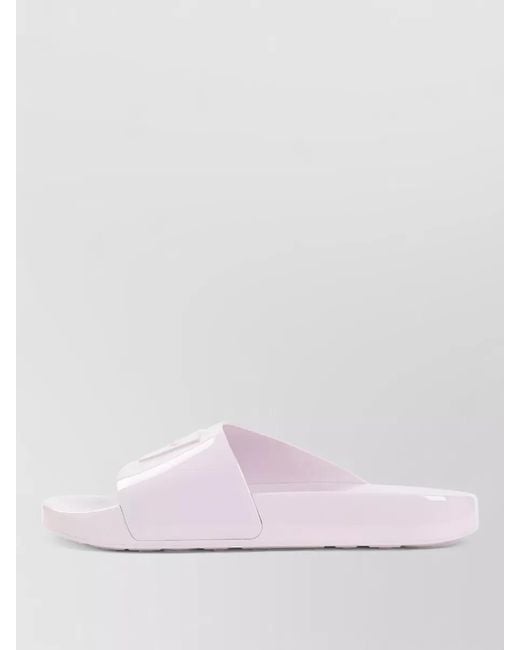 Givenchy Pink Logo Rubber Slides Flat Sole Design