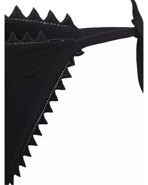 Jacquemus Black Triangle Bikini Bottoms Scalloped Trim