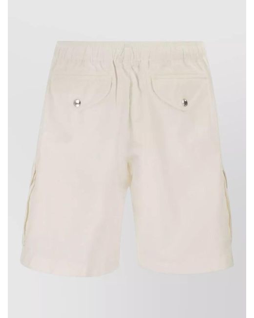 Brunello Cucinelli Natural Cotton Shorts Elastic Waistband Multiple Pockets for men