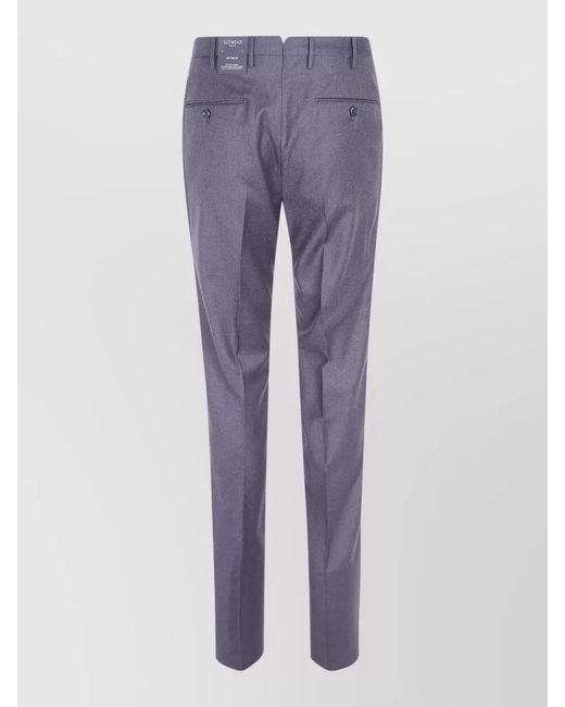 Incotex Blue Regular Chino Trousers Belt Loops Pockets for men