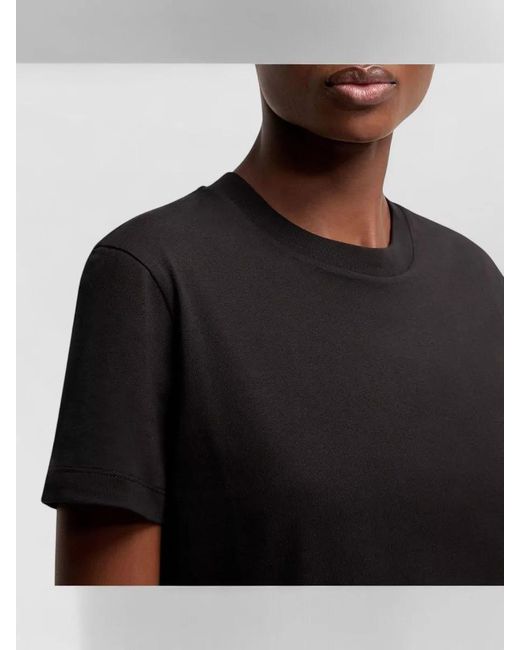 Moncler Black Cotton Ribbed Crewneck Short-Sleeve T-Shirt