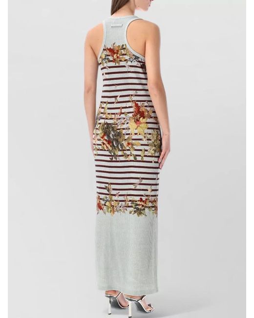 Jean Paul Gaultier White Cotton Ribbed Slim-Fit Tank Maxi Dress