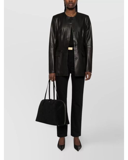Totême Black Denim Straight-Leg Trousers