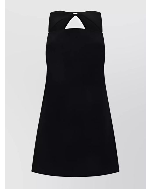 Versace Black Cutout Sleeveless Square Neck Knee-Length Dress