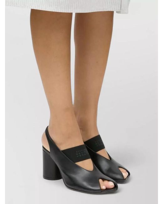 MM6 by Maison Margiela Black Slingback Sandals Open Toe Block Heel