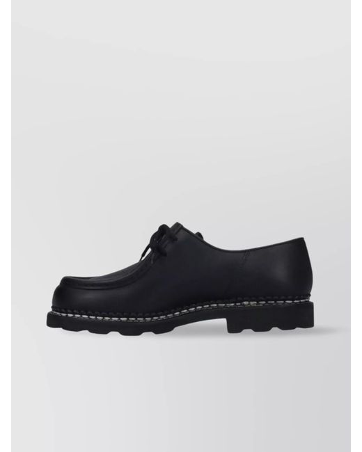 Paraboot Black Brogues Leather Contrast Stitching for men