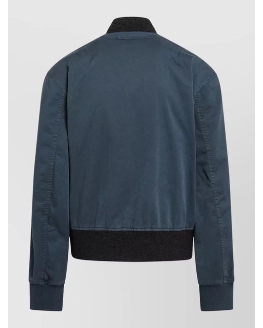 J.W. Anderson Blue Jacket Front Pockets Ribbed Trims Snap Buttons for men