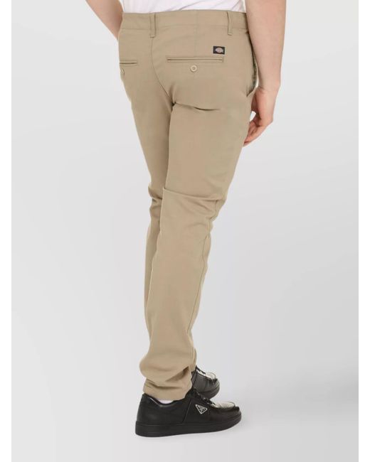 Dickies Natural Cotton Trousers With Pockets And Belt Loops for men