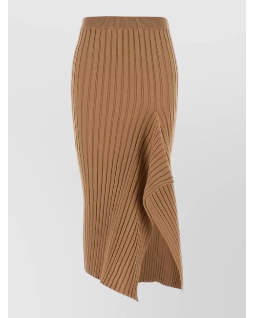 Stella McCartney Brown Cotton Asymmetric Skirt