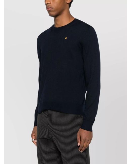McQueen Blue Ribbed Crewneck Jumper for men