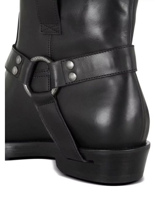 Balmain Black Leather Slip-On Ankle Boots for men
