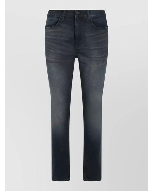Boss Blue Slim Fit Cotton Denim Straight Leg Jeans for men