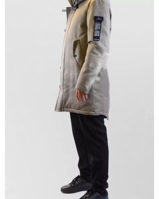 Peuterey Gray Hooded Jacket Drawstring Hem Side Pockets for men
