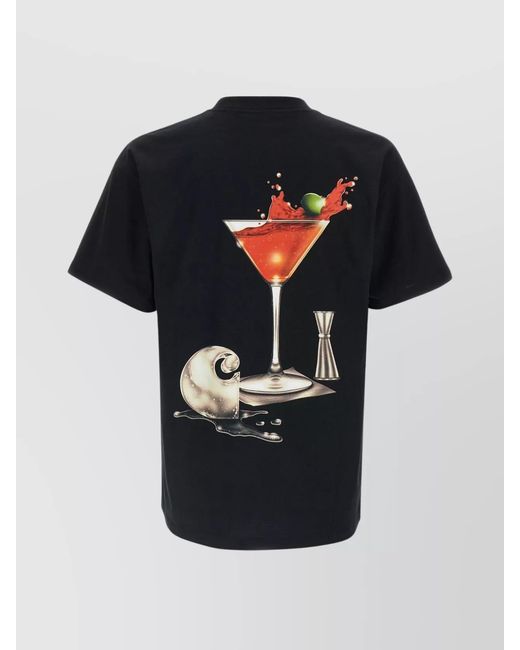 Carhartt Black Ribbed Crew Neck Graphic Print Organic Cotton Loose Fit T-Shirt for men