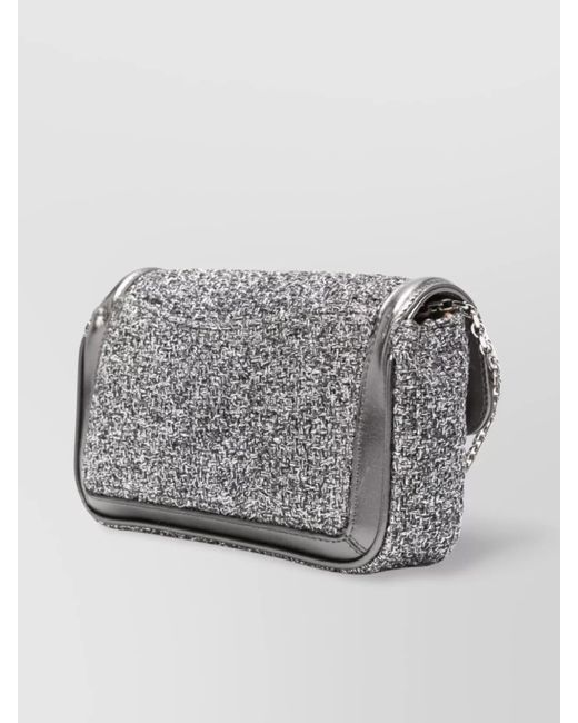 Roger Vivier Gray Crystal Embellished Leather Shoulder Bag