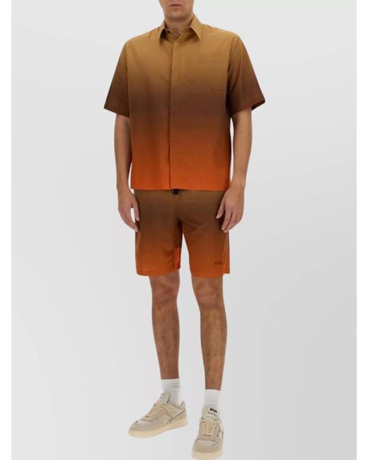 MSGM Brown Cotton Deck Shorts for men