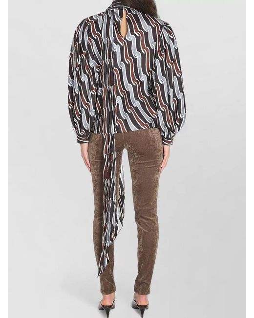 Gucci Black Printed Twill Blouse