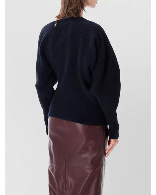 Alberta Ferretti Blue Merino Cashmere Knit Top Long Sleeves