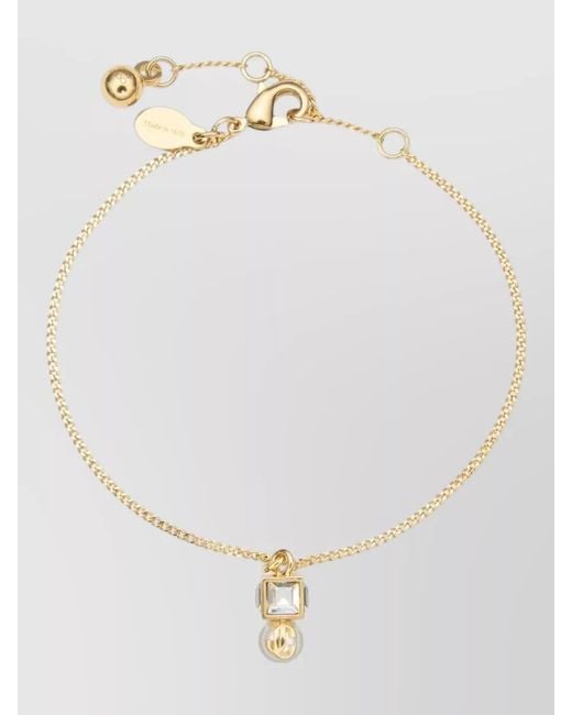 Jimmy Choo White Crystal And Pearl Bracelet