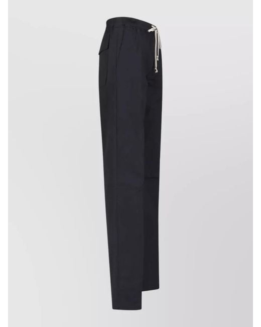 Rick Owens Blue Straight Cut Shorts Buttoned Front Back Pocket for men