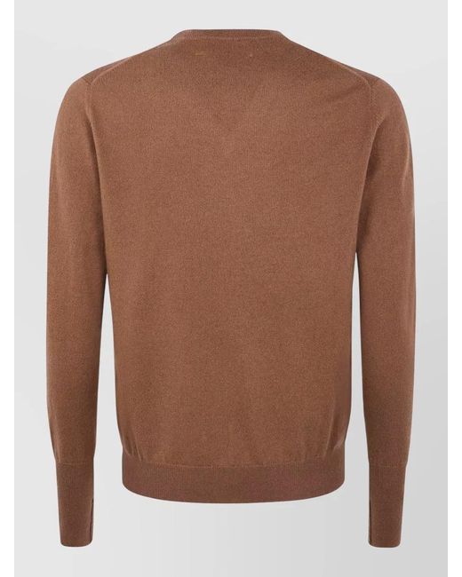 Ballantyne Brown V Neck Pullover Argyle Pattern Knit for men