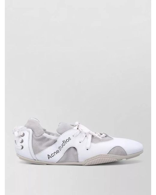 Acne White Leather Low-Top Sneakers for men